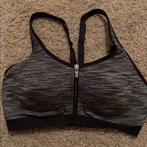 Padded zip up sports bra
